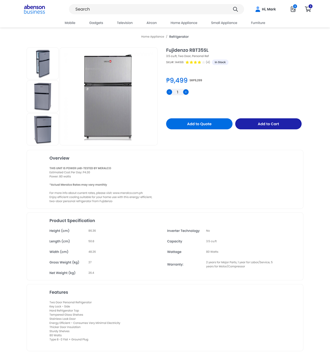 Product Detail Page